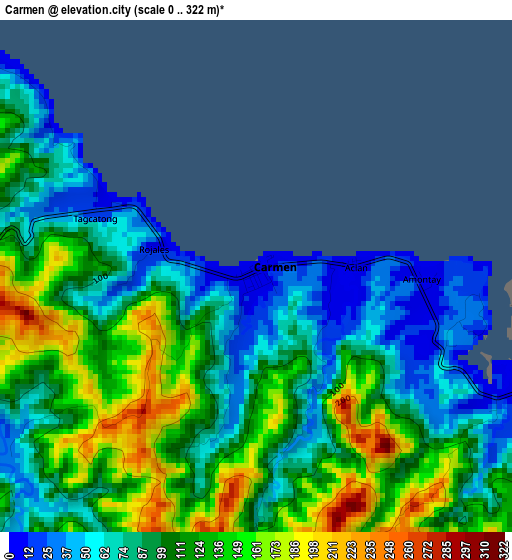 Carmen elevation map