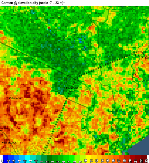 Carmen elevation map