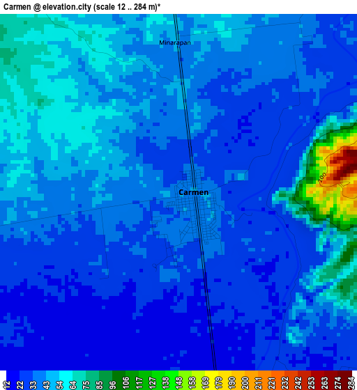 Carmen elevation map