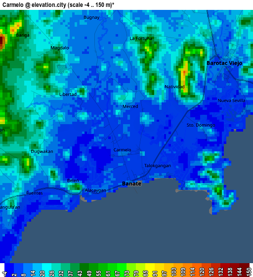 Carmelo elevation map