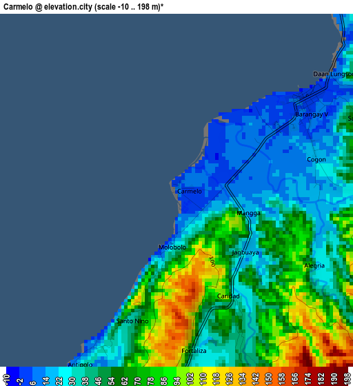 Carmelo elevation map