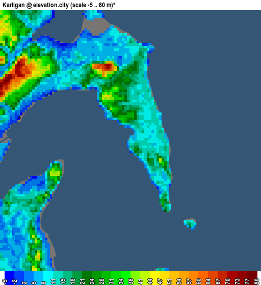 Karligan elevation map