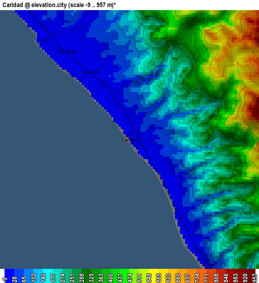 Caridad elevation map