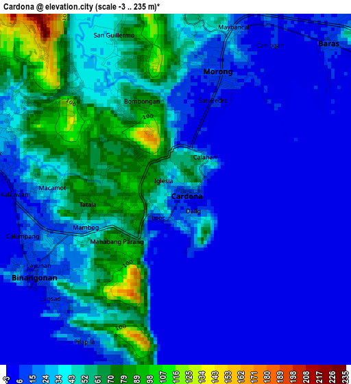 Cardona elevation map