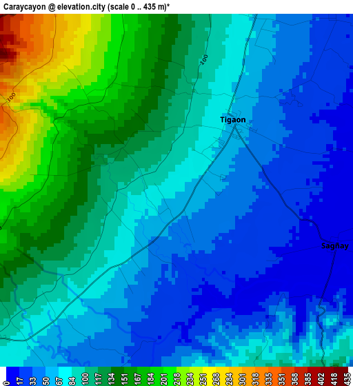 Caraycayon elevation map