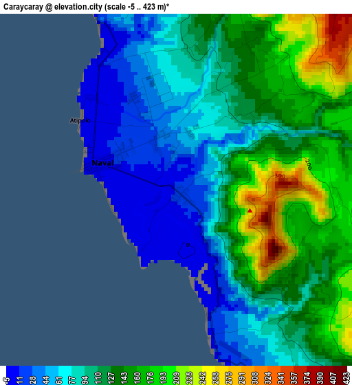 Caraycaray elevation map