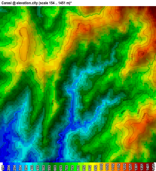 Carasi elevation map