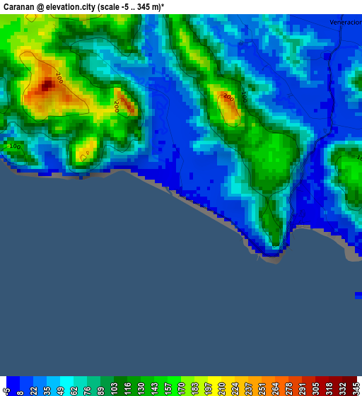 Caranan elevation map