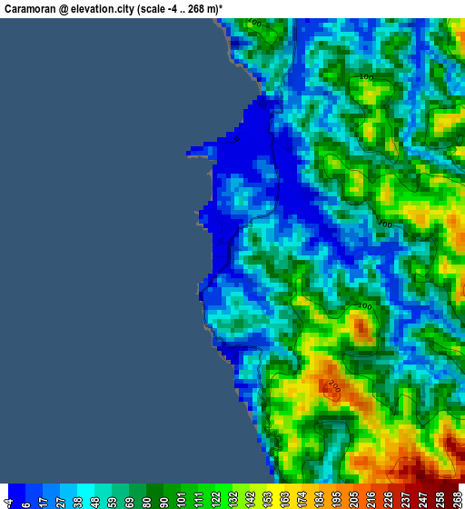 Caramoran elevation map