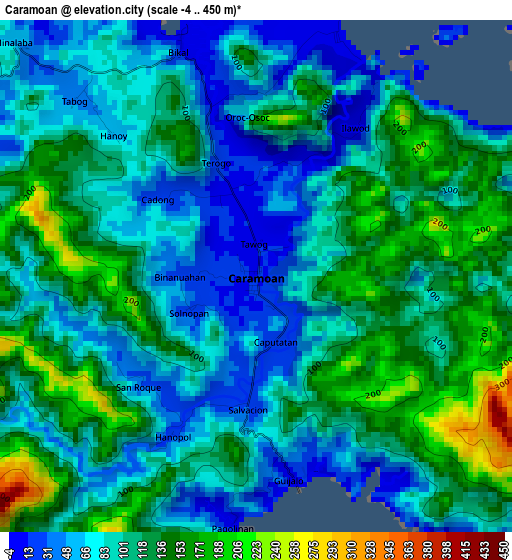 Caramoan elevation map