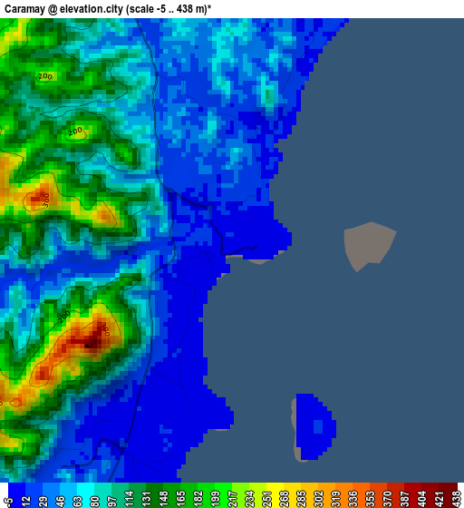 Caramay elevation map