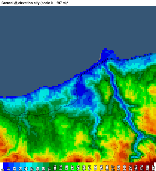 Caracal elevation map