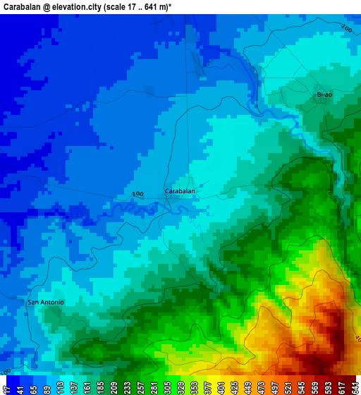 Carabalan elevation map