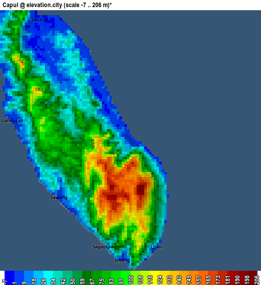 Capul elevation map