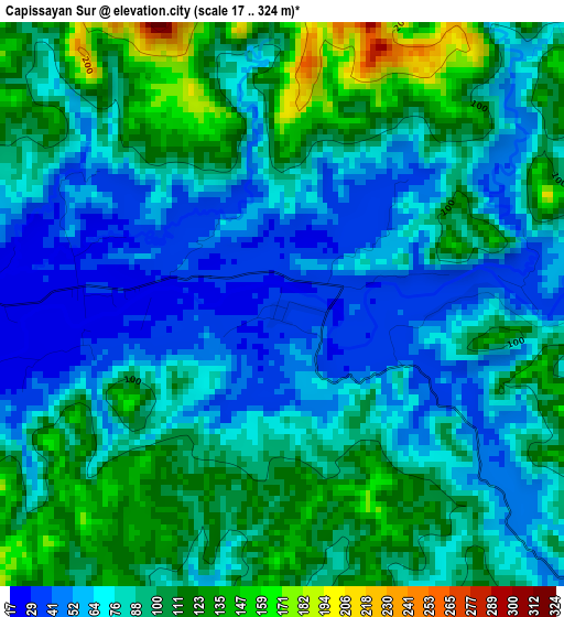 Capissayan Sur elevation map