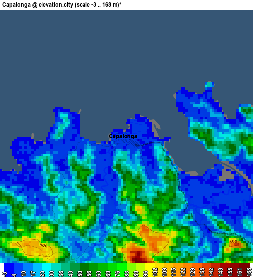 Capalonga elevation map