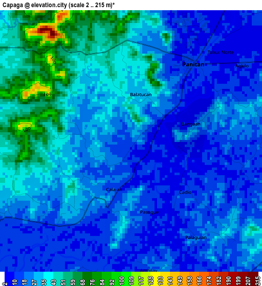 Capaga elevation map