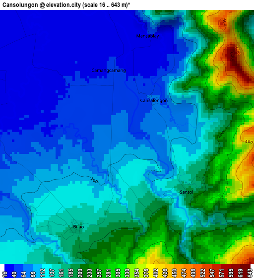 Cansolungon elevation map