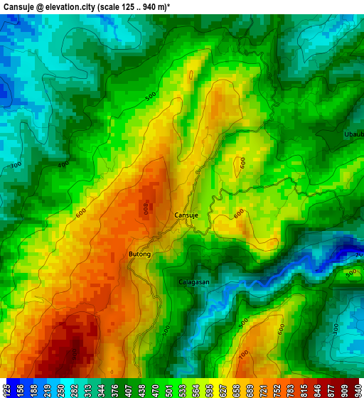 Cansuje elevation map