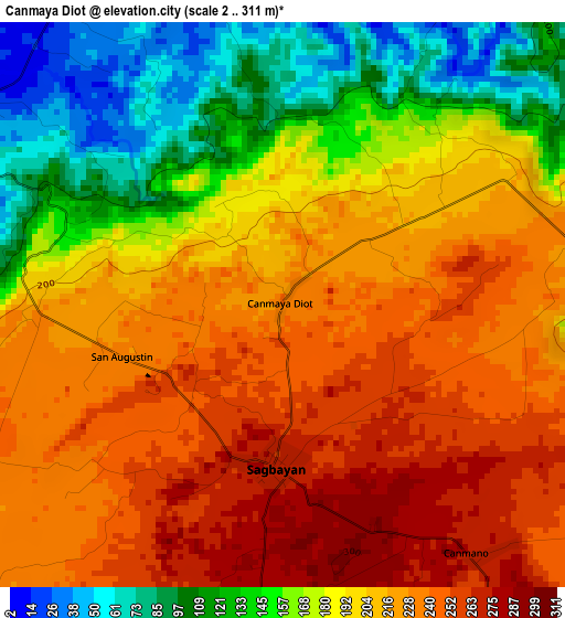 Canmaya Diot elevation map