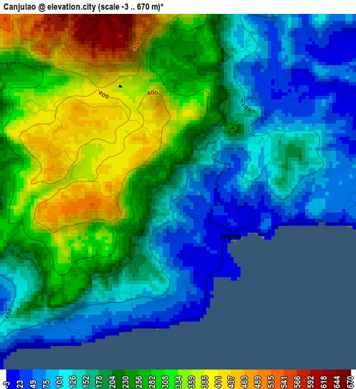 Canjulao elevation map