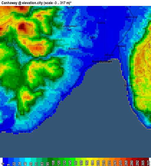 Canhaway elevation map