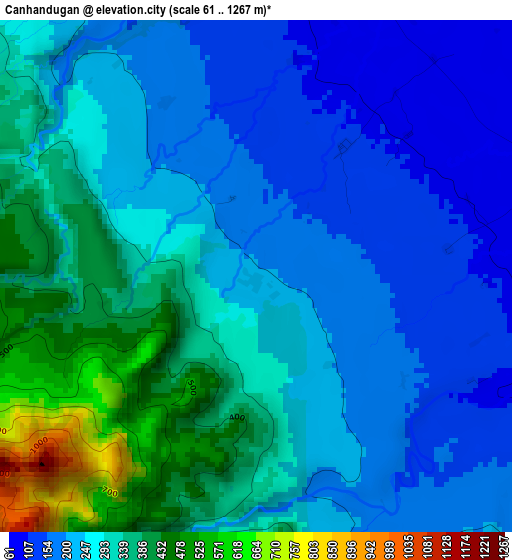 Canhandugan elevation map