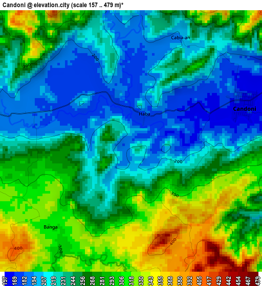 Candoni elevation map