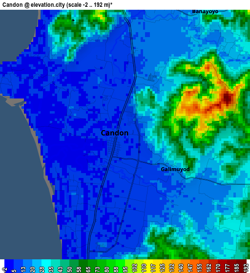 Candon elevation map