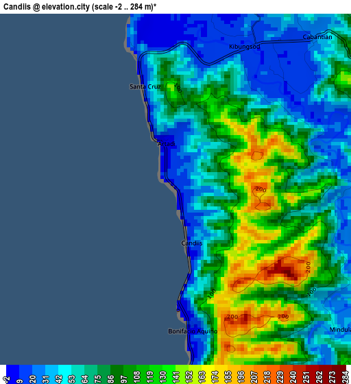 Candiis elevation map