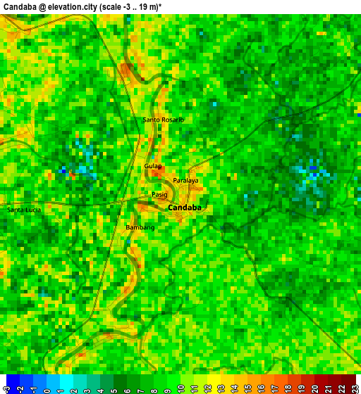 Candaba elevation map