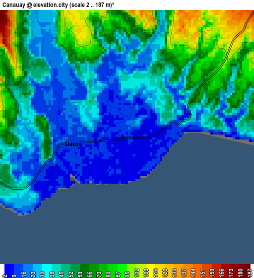 Canauay elevation map