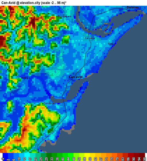 Can-Avid elevation map