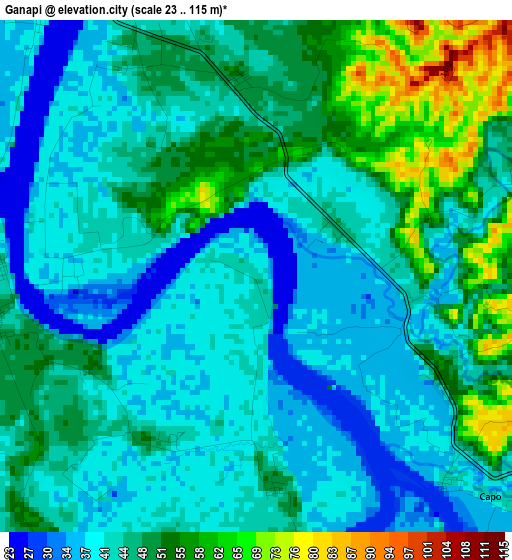 Ganapi elevation map