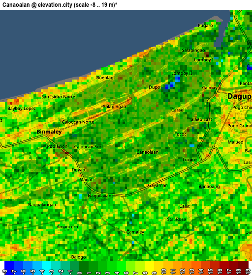 Canaoalan elevation map