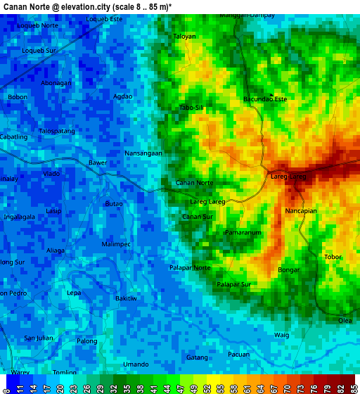 Canan Norte elevation map