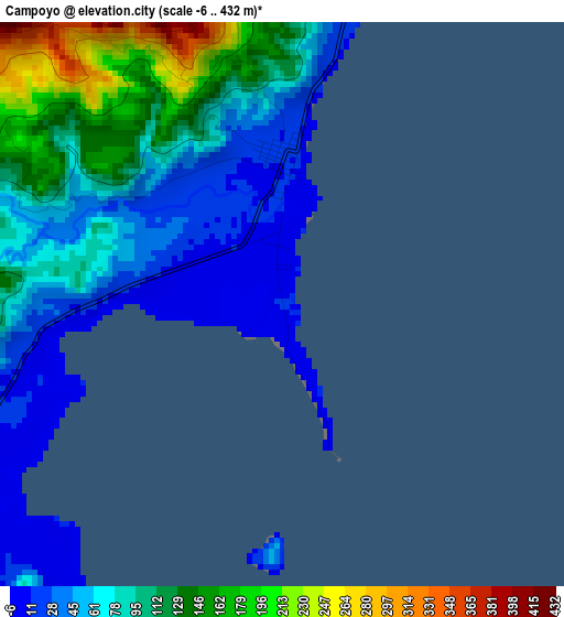 Campoyo elevation map