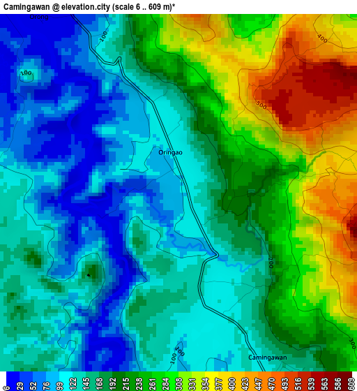 Camingawan elevation map