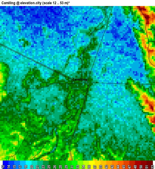 Camiling elevation map