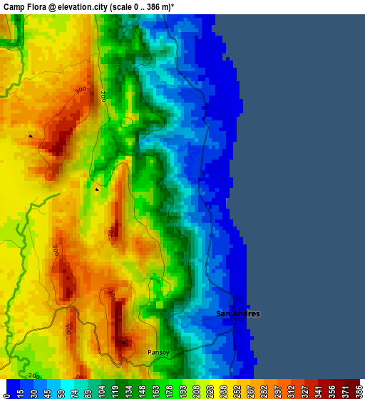 Camp Flora elevation map