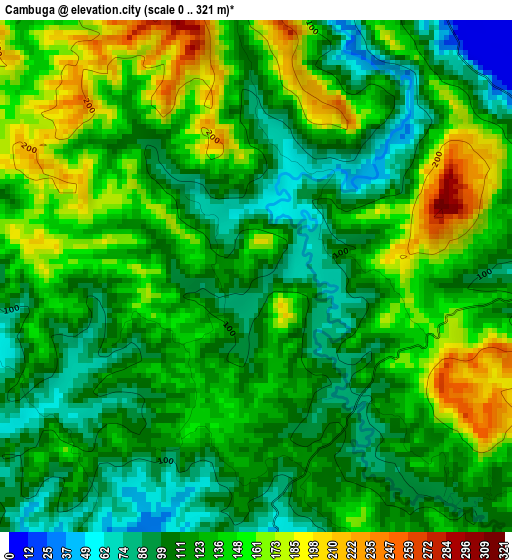 Cambuga elevation map