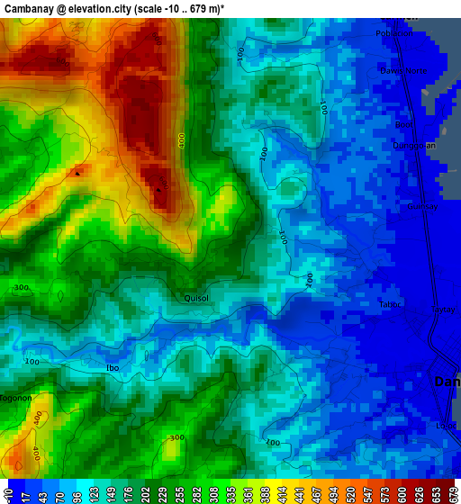 Cambanay elevation map