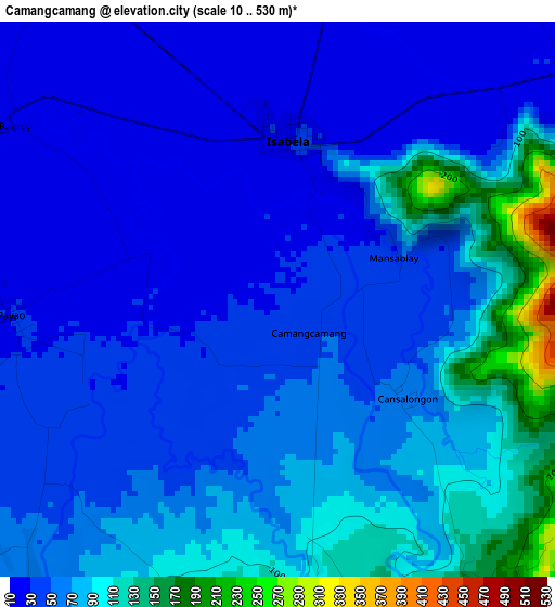 Camangcamang elevation map