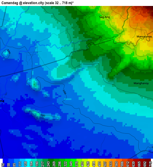 Camandag elevation map