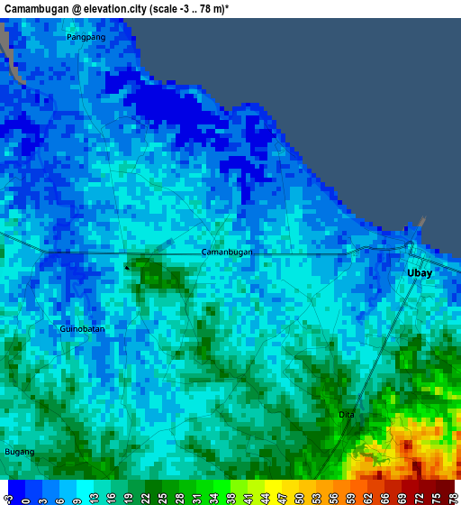 Camambugan elevation map