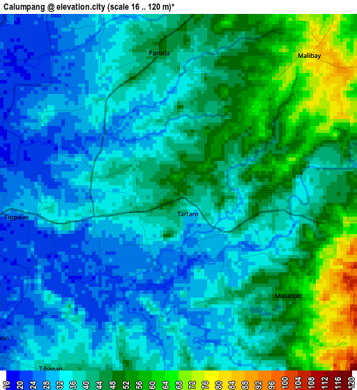 Calumpang elevation map