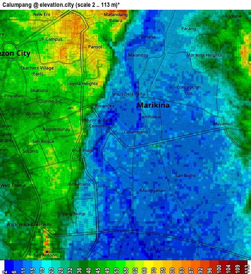 Calumpang elevation map