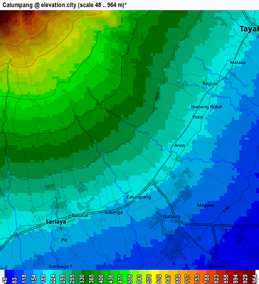 Calumpang elevation map