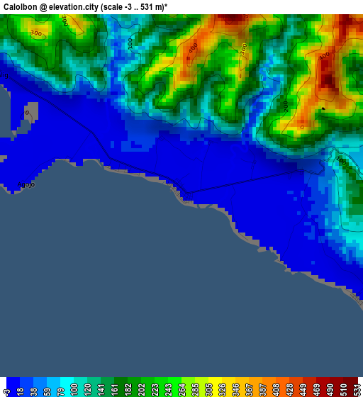 Calolbon elevation map