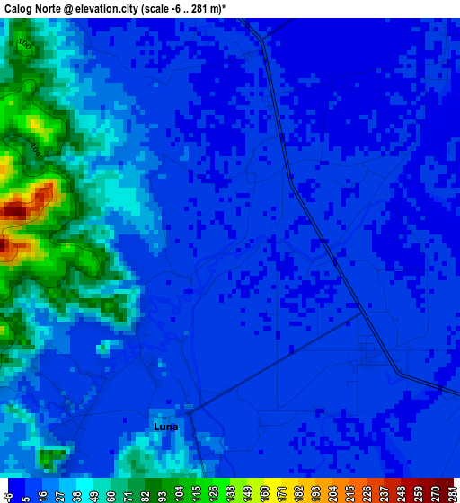 Calog Norte elevation map
